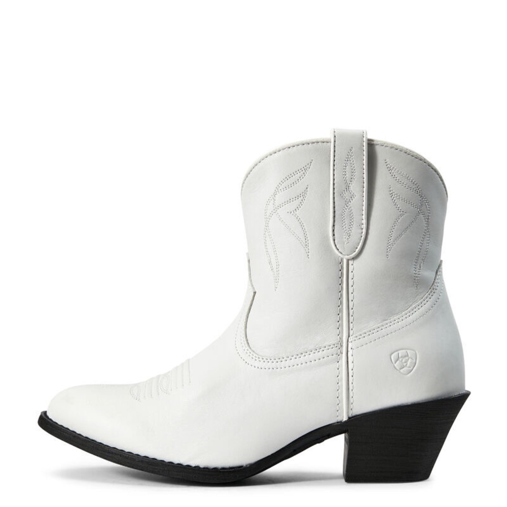 Ariat White Leather Western Ankle Boots